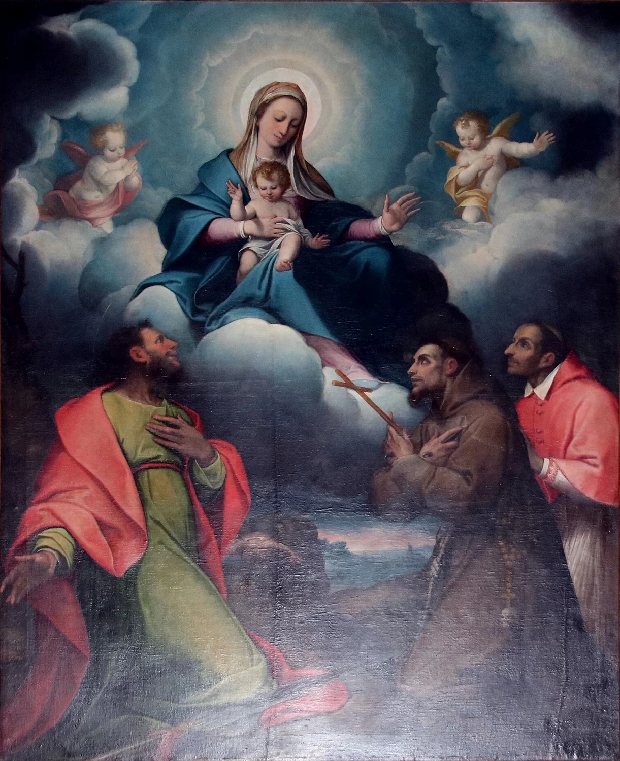 Madonna in gloria con i santi Tommaso, Carlo e Francesco - chiesa di San Sisto, Piacenza